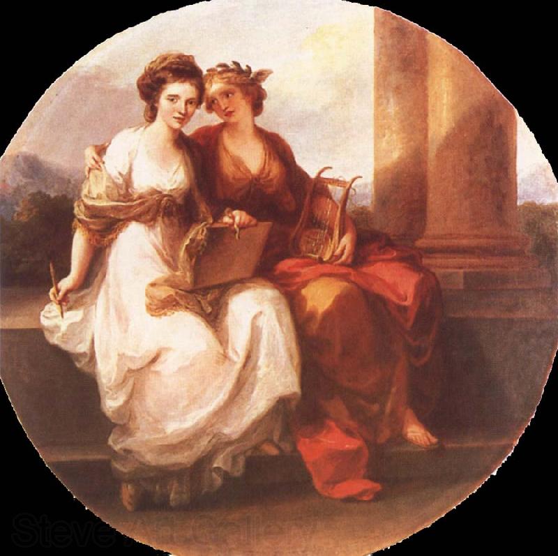 Angelica Kauffmann Allegory of Poetry and Painting Spain oil painting art
